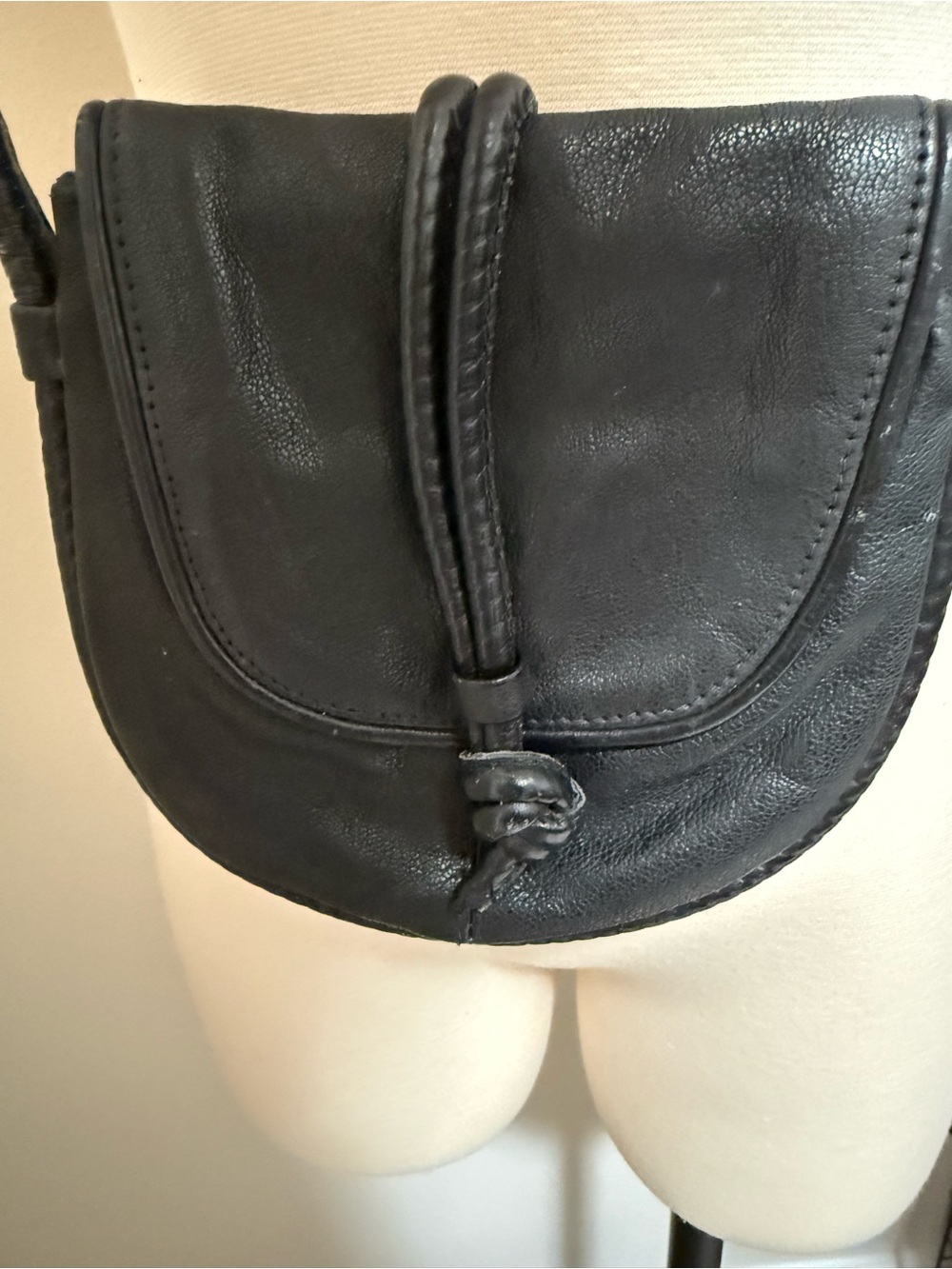 Kenneth Cole Black Leather Mini Crossbody
